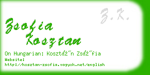 zsofia kosztan business card